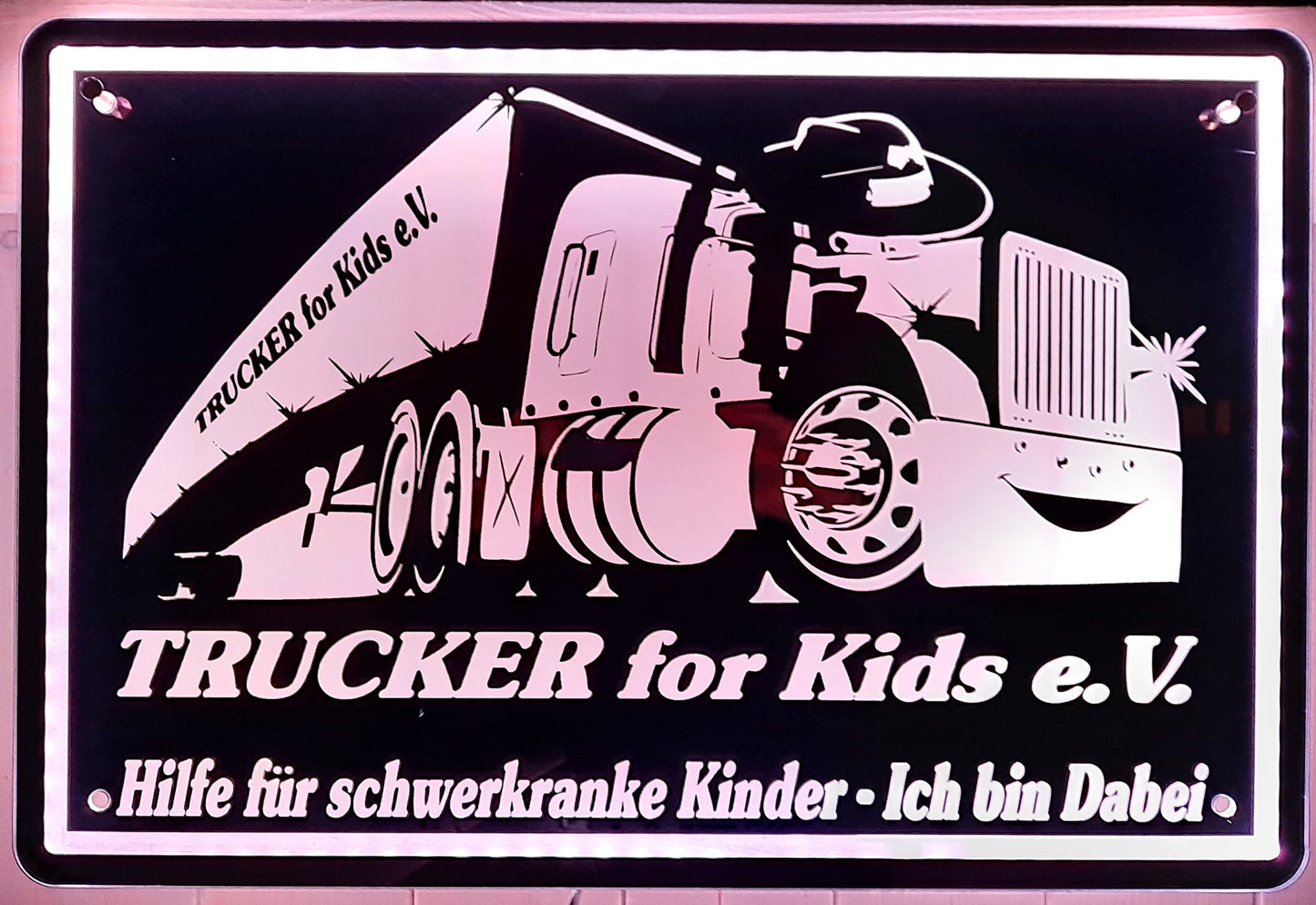 Vereins – LED-Schild für die Rückwand im LKW Größe 80 x 60