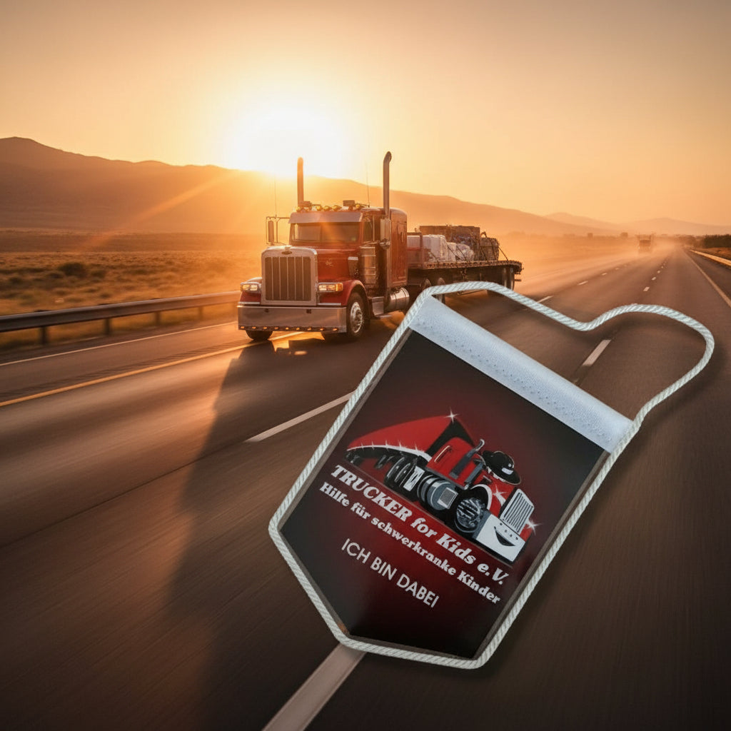 🚩 Exklusiv erhältlich: Der Trucker-for-Kids Wimpel – beidseitig bedruckt! 🚩