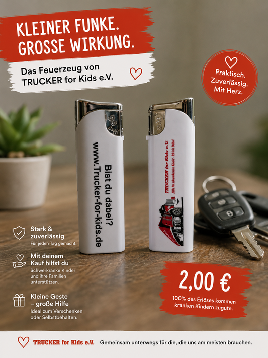 🔥 Trucker-for-Kids Feuerzeug – klein, praktisch, unterstützend