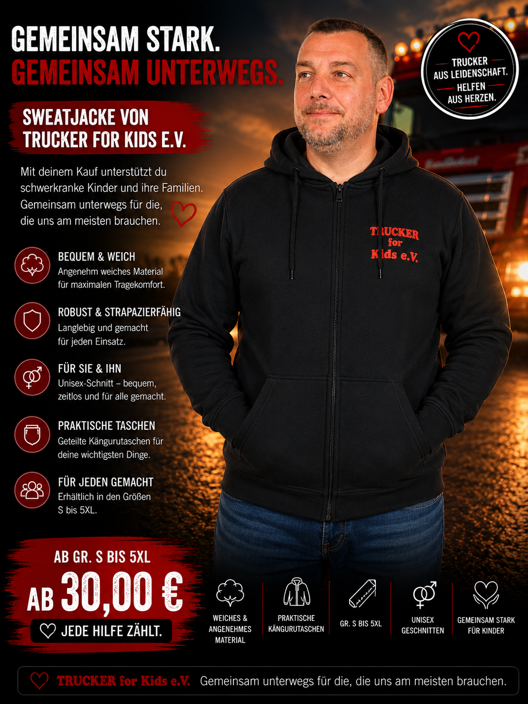 Vereins - Sweats jacket with zipper old price 39,00€ now only 36,50€