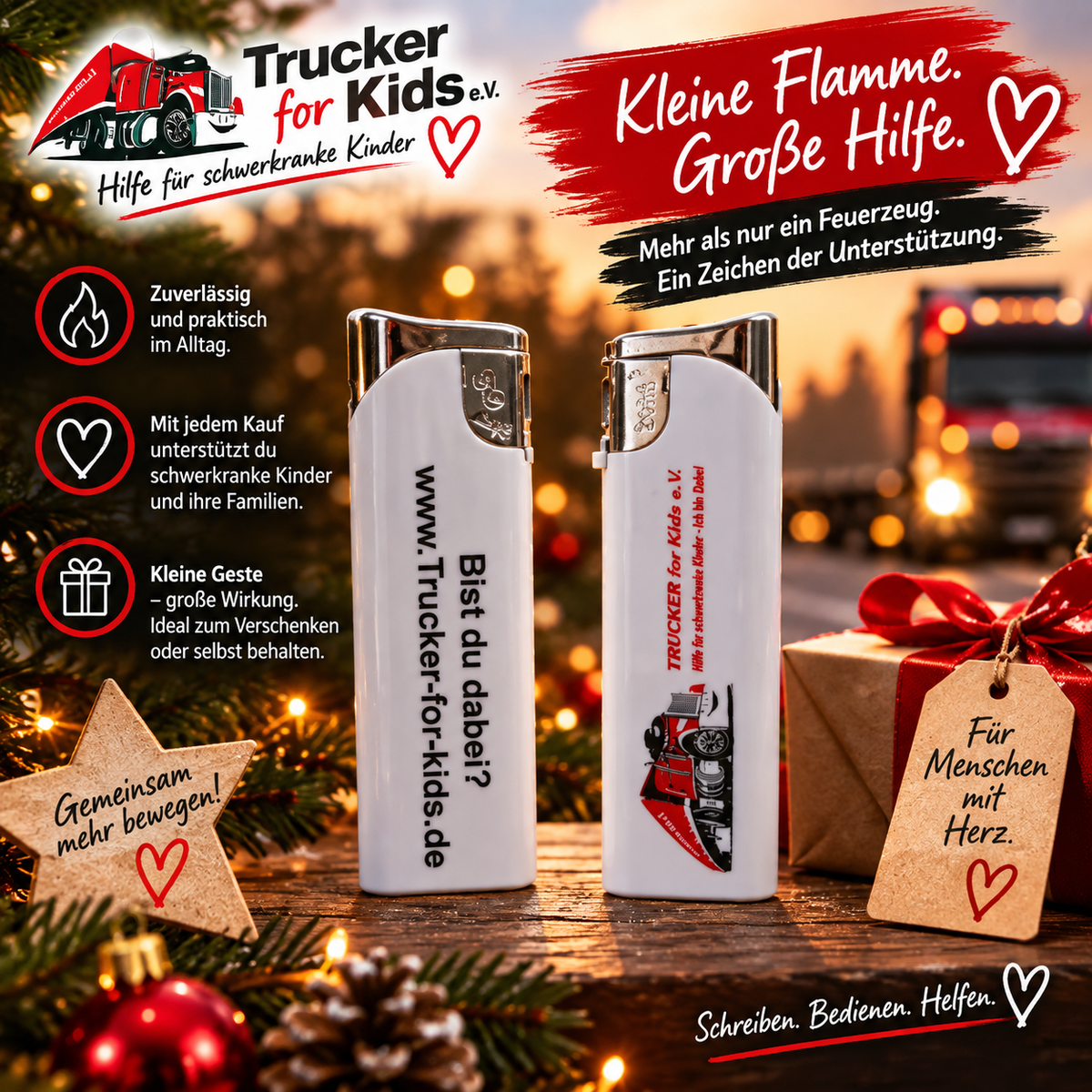 Trucker-for-Kids Weihnachtspaket mit 8 Teilen – Schenken mit Herz