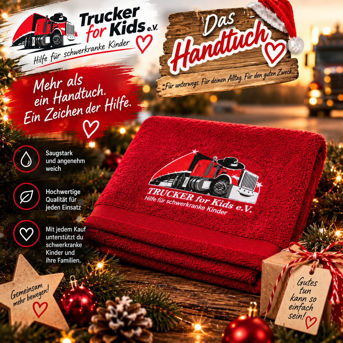 Trucker-for-Kids Weihnachtspaket mit 8 Teilen – Schenken mit Herz