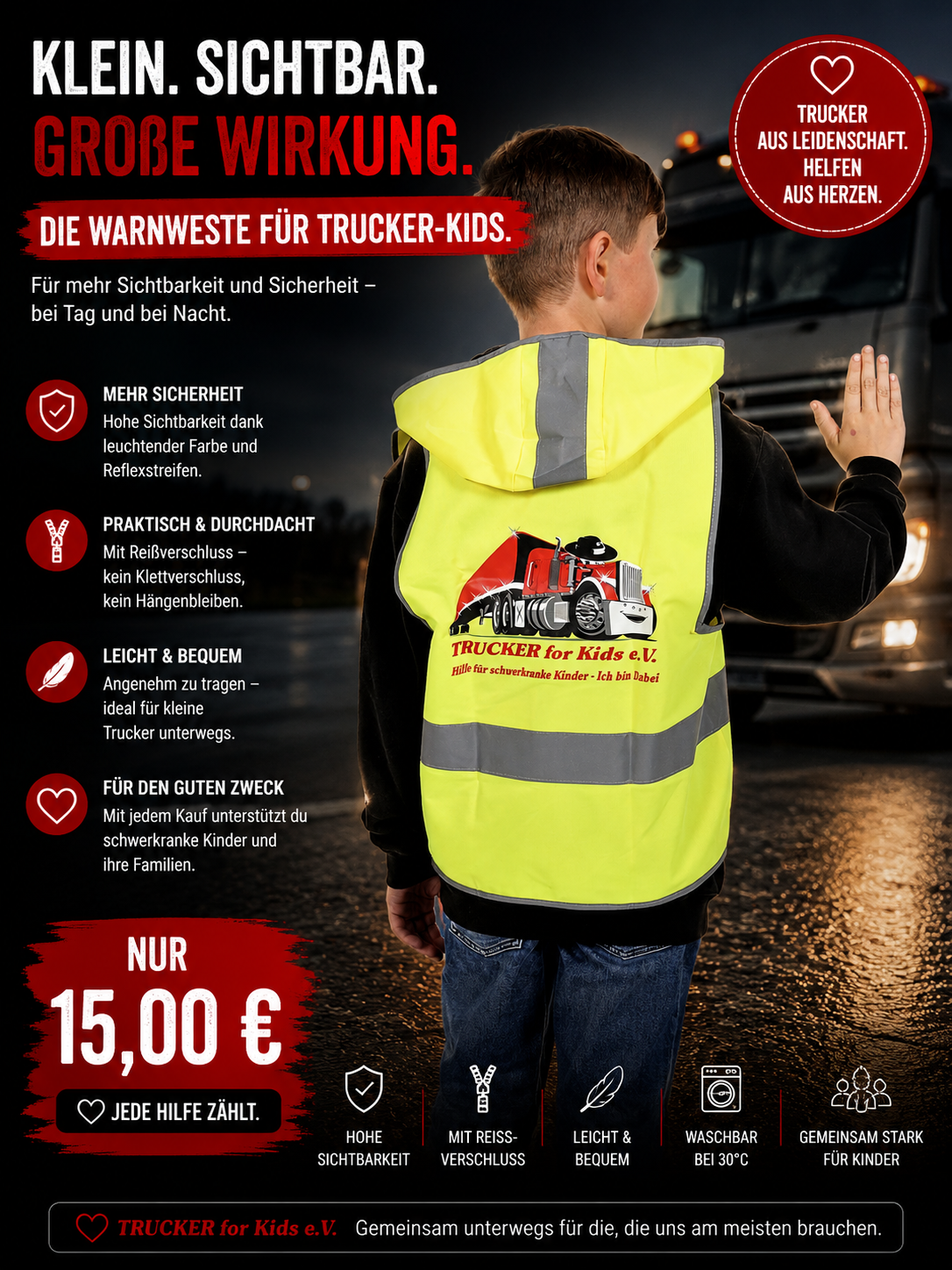 🦺 Kinder-Warnweste mit Mütze – Jetzt im Shop! 🦺