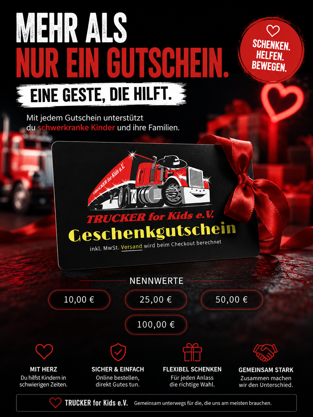 🎁 Jetzt neu im Shop: Der Trucker-for-Kids e.V. Gutschein! 🎁