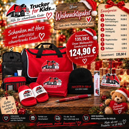 Trucker-for-Kids Weihnachtspaket mit 8 Teilen – Schenken mit Herz